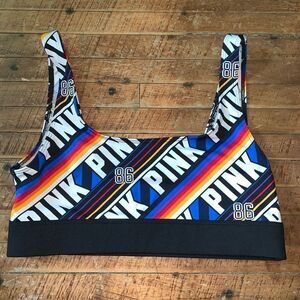 Victoria’s Secret Pink Ultimate rainbow M wireless workout sporty bra